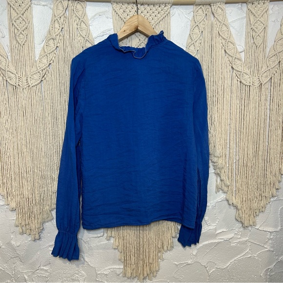 Anthropologie Amadi Ruffle Blouse Button Front NWT Women’s Small - Picture 10 of 12